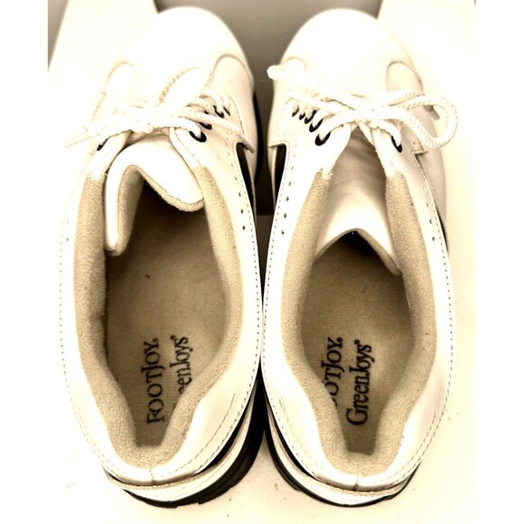 VTG FootJoy FJ Womens Golf Shoes GreenJoys 48384 Soft Spike White Black Size 10M - Picture 8 of 12